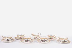 Servizio da te in porcellana "Stafford Flowers" decorata in policromia. Spode, Inghilterra