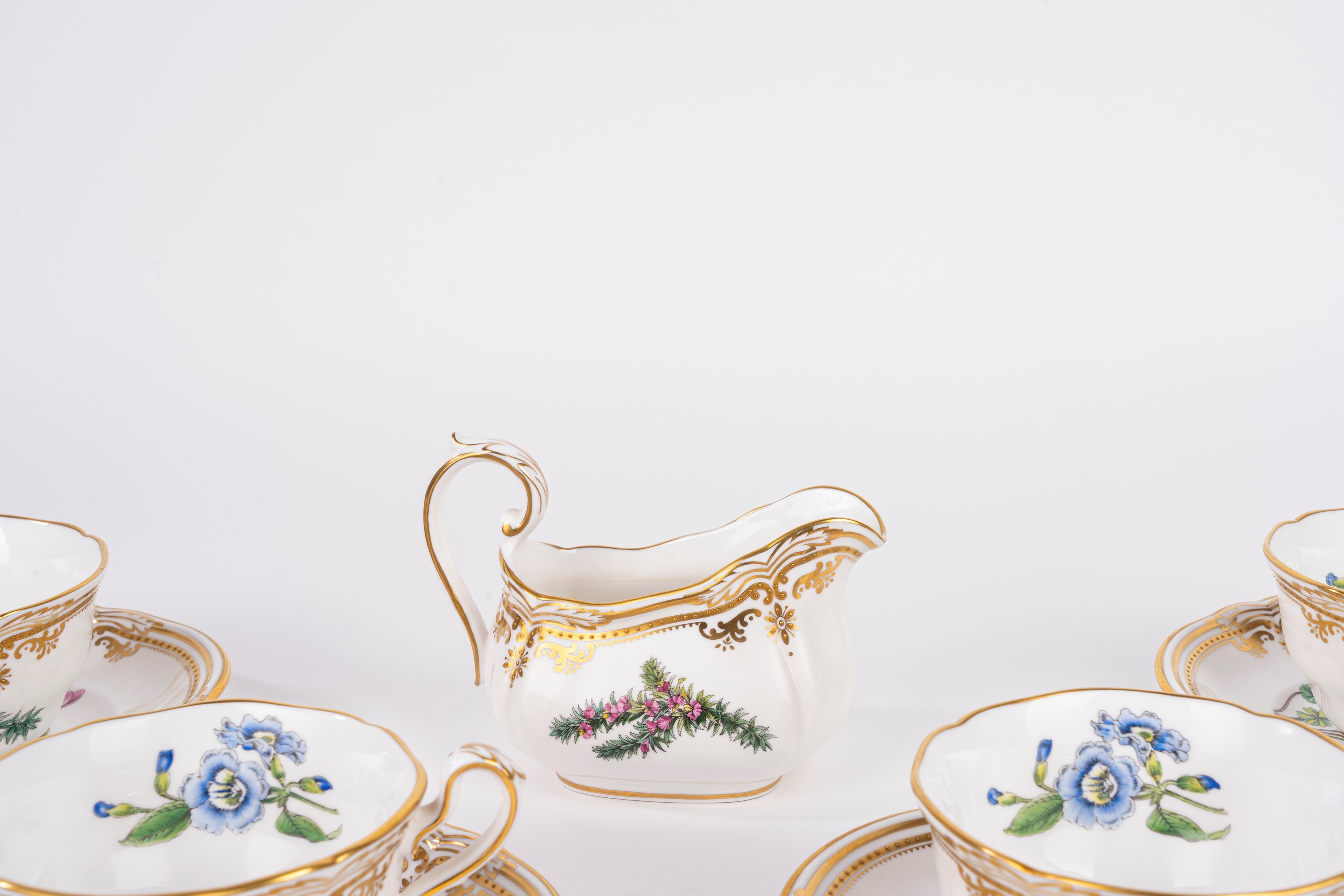 Servizio da Te in Porcellana "stafford Flowers" Decorata in Policromia. Spode, Inghilterra