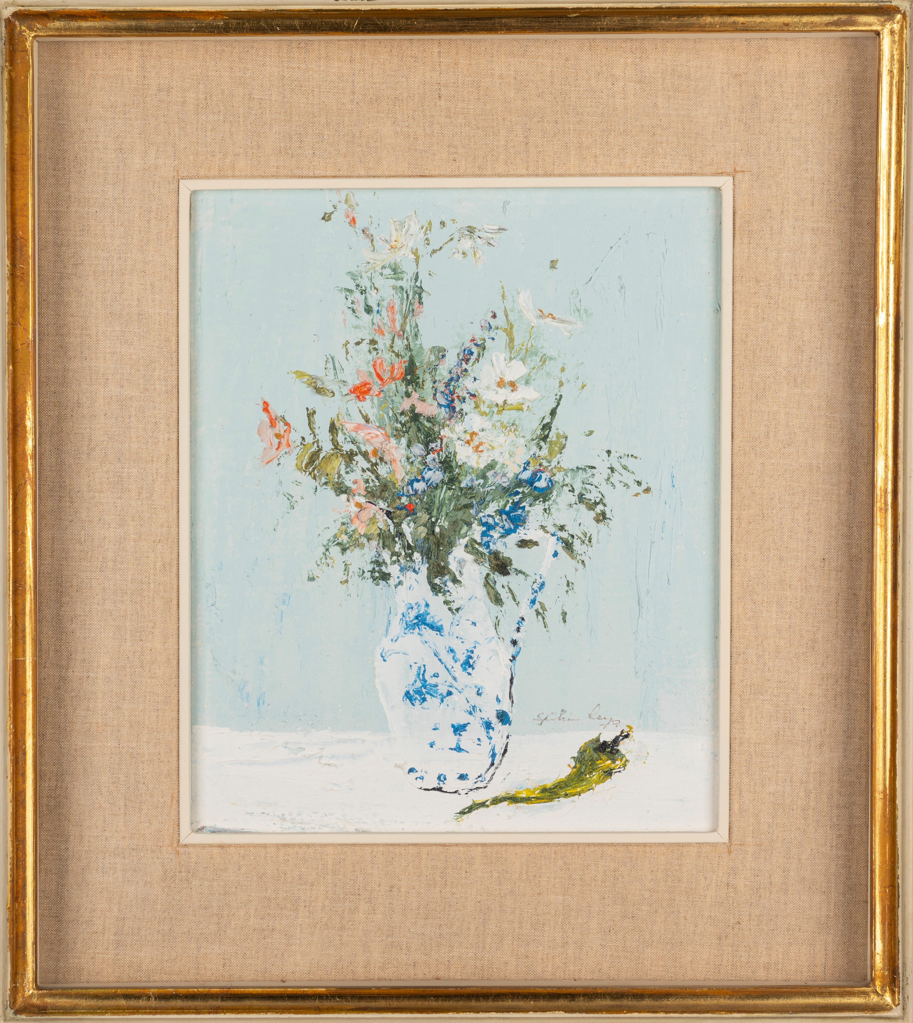 Adriano Splimbergo - Vaso di fiori, olio su tela
