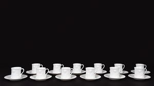 Servizio da caff&egrave; da dodici in porcellana Ginori, inizi secolo XX