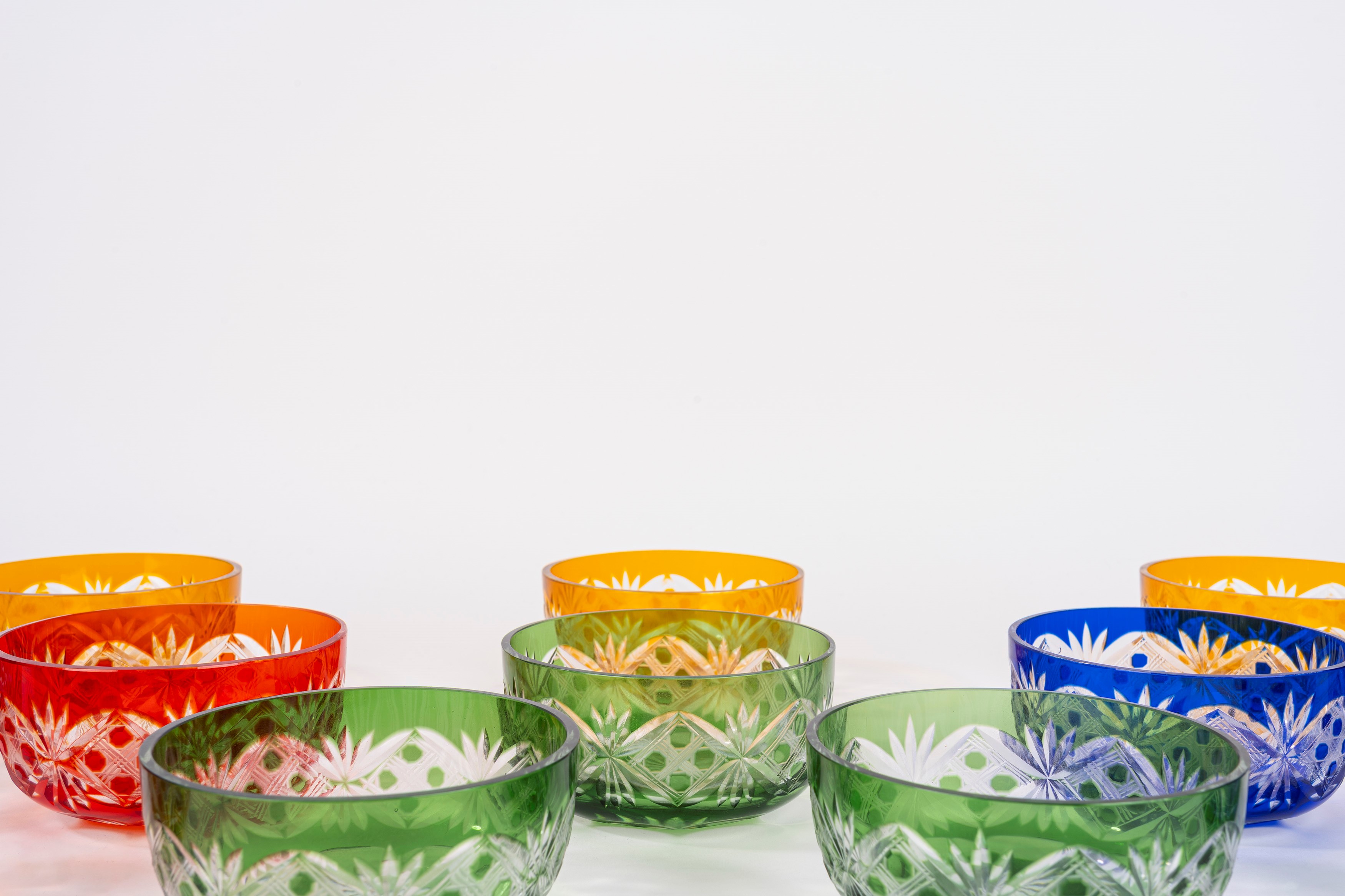 Servizio da 12 coppe da gelato in cristallo di Boemia