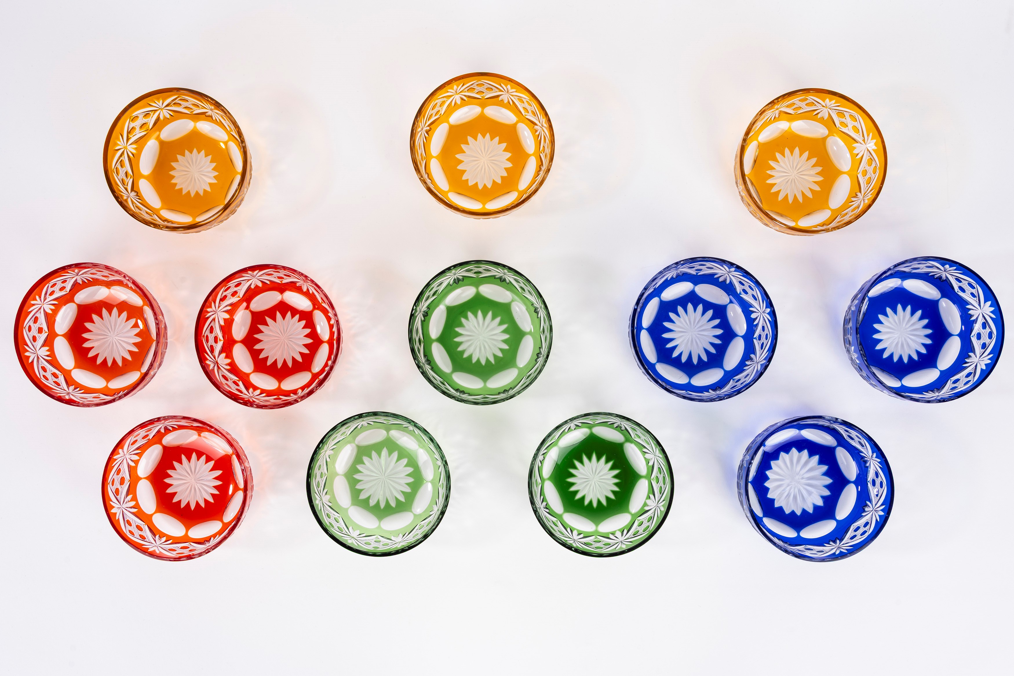 Servizio da 12 coppe da gelato in cristallo di Boemia