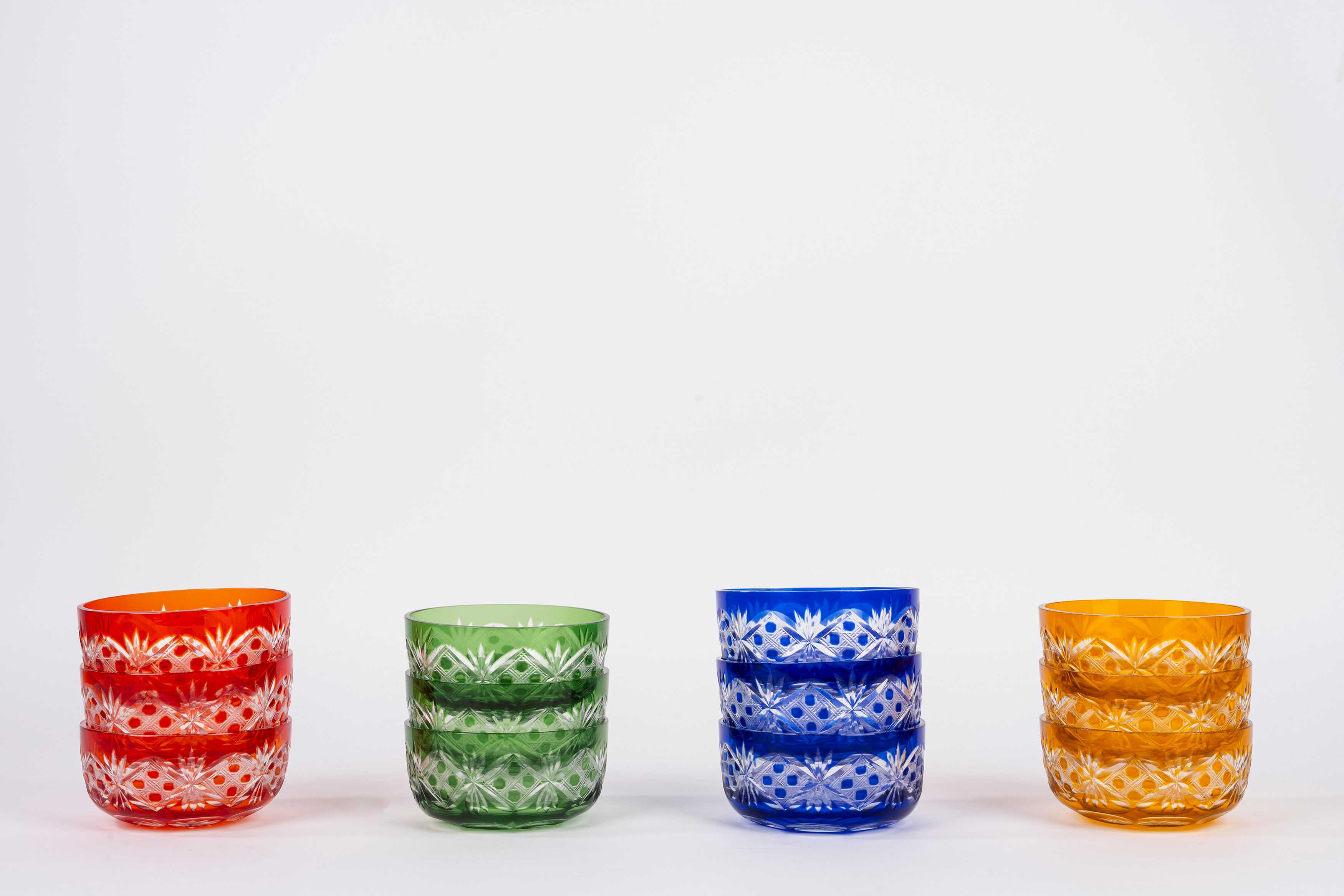 Servizio da 12 coppe da gelato in cristallo di Boemia