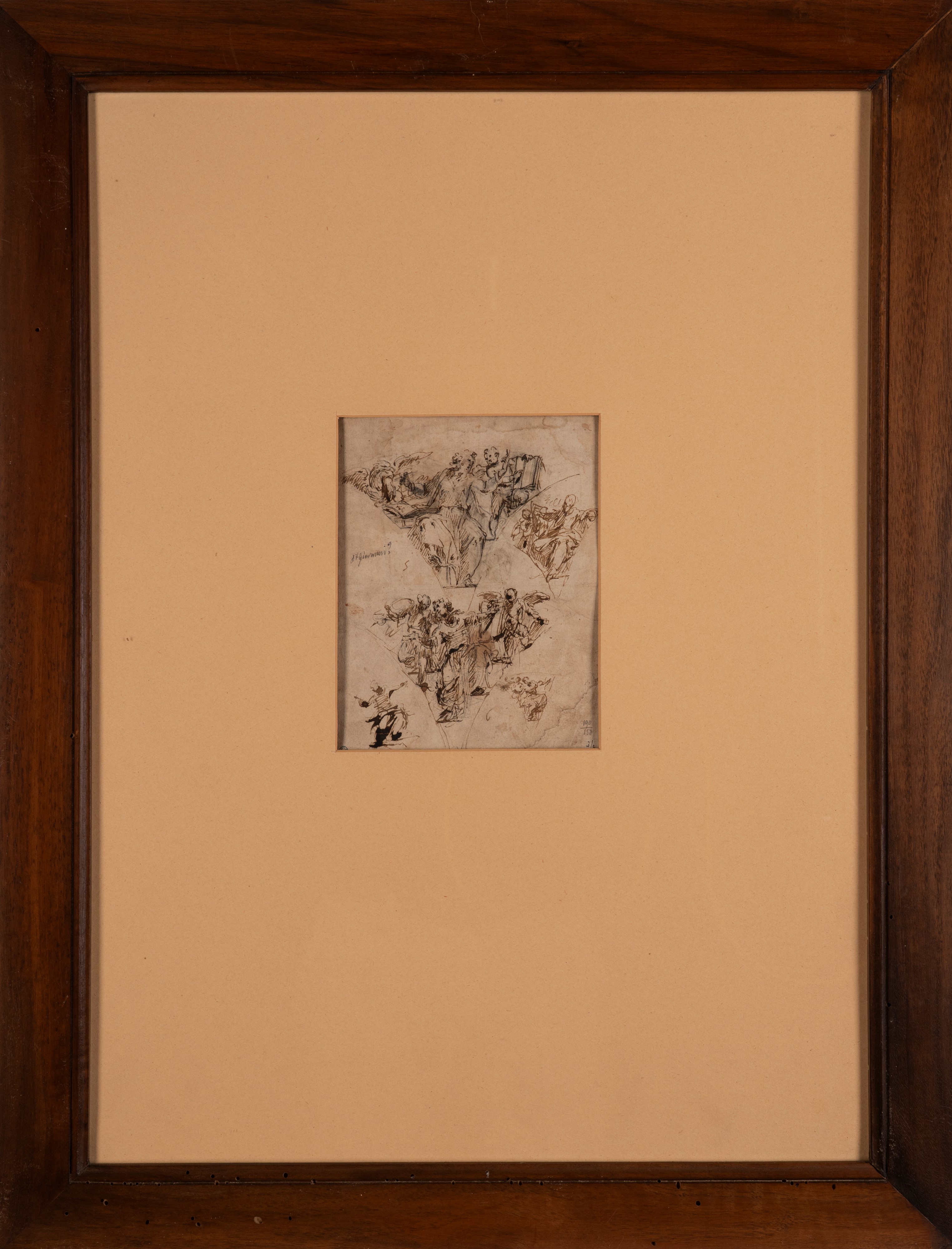 Scuola Lombarda, Secolo XVII - Daniele Crespi, Studio di pennacchi con figure di evangelisti