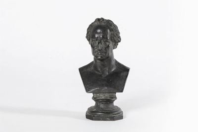 Scuola europea del XIX secolo, Busto-ritratto di Johann Wolfgang Goethe in bronzo
