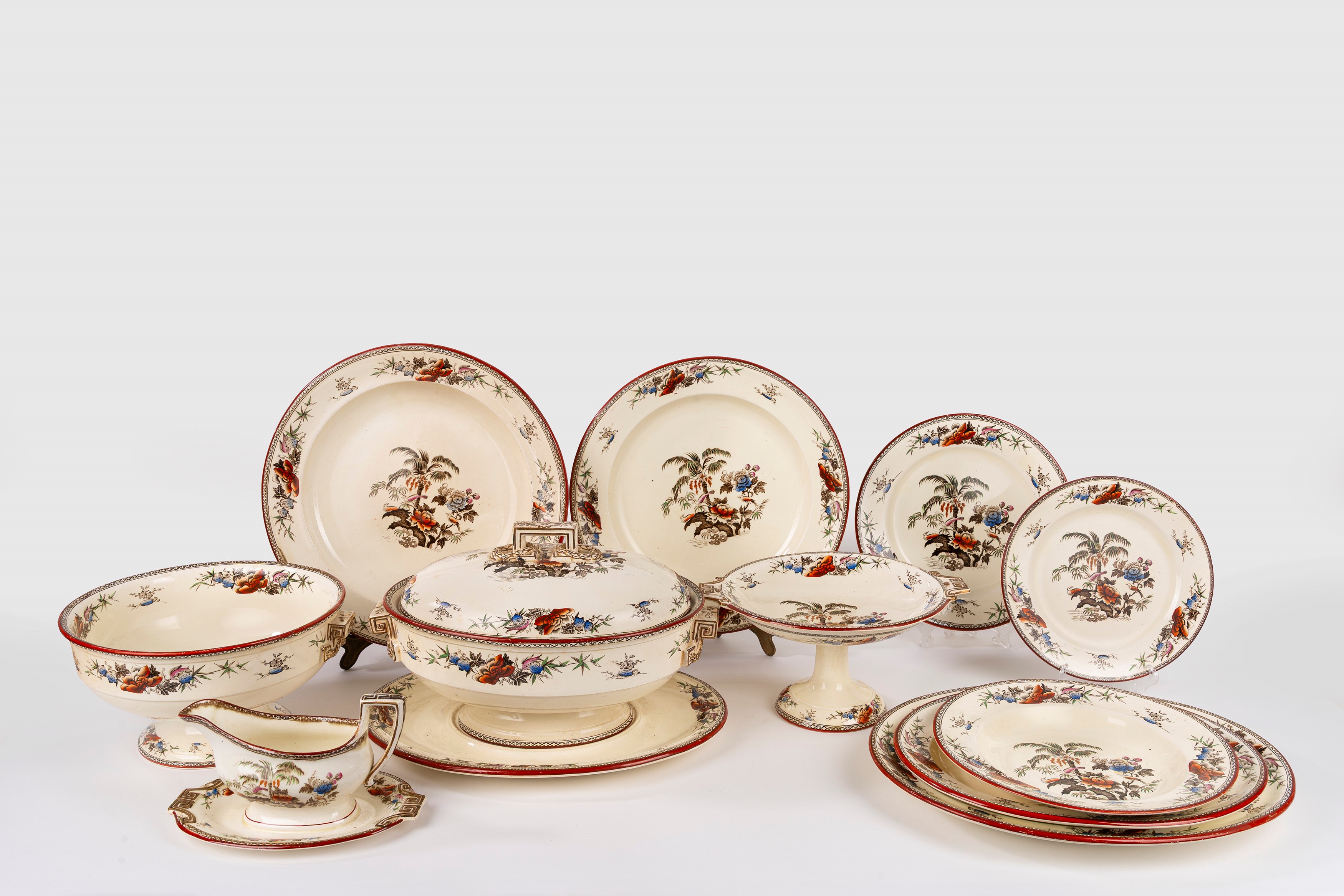 Wedgwood, Servizio 'Wellesley Palm', fine XIX - inizio XX secolo, 85 pezzi