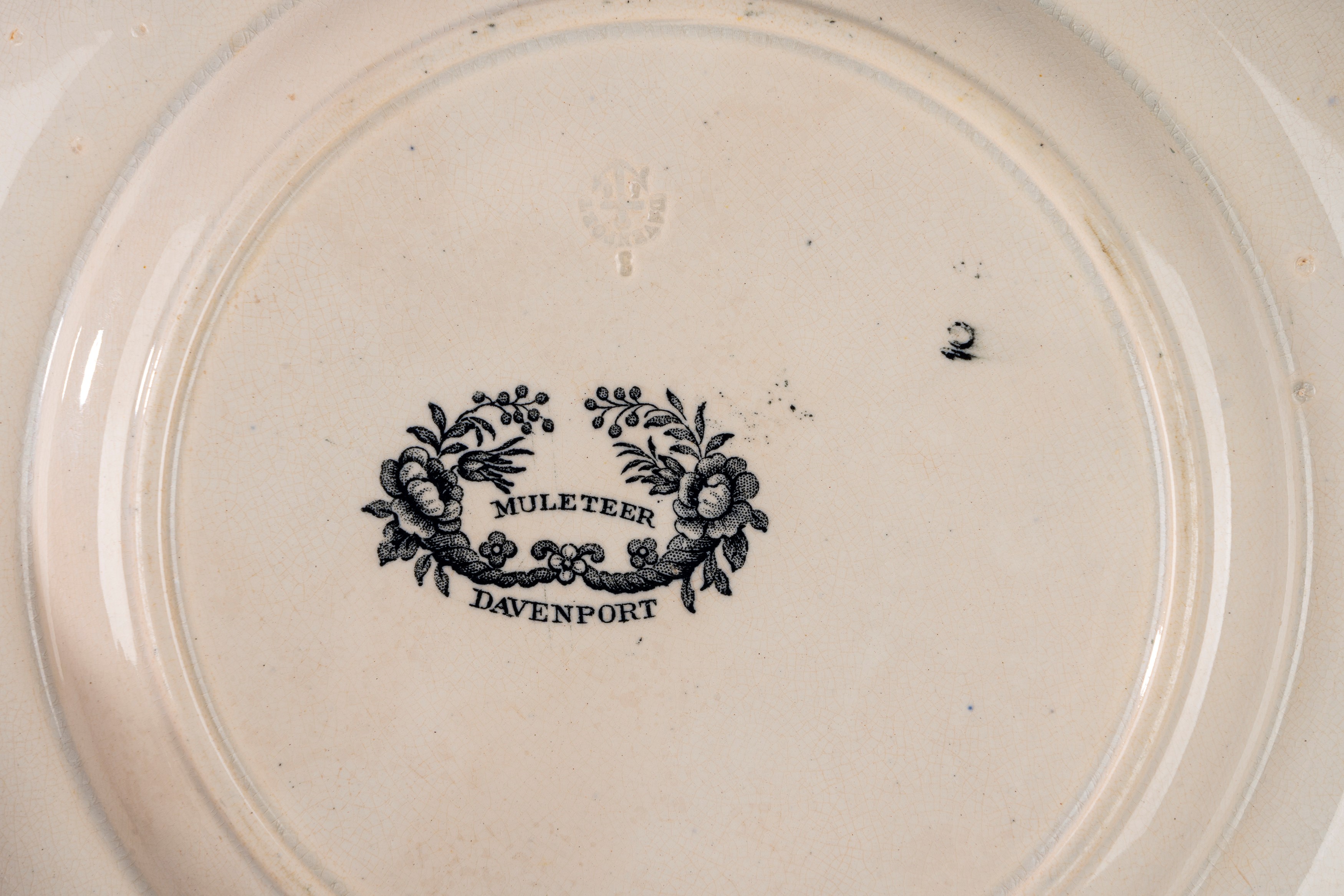 Muleteer Davenport, Servizio in maiolica a monocromo, Inghilterra, fine secolo XIX