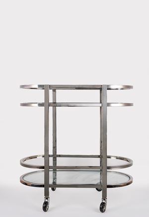 Carrello in acciaio e vetro temperato