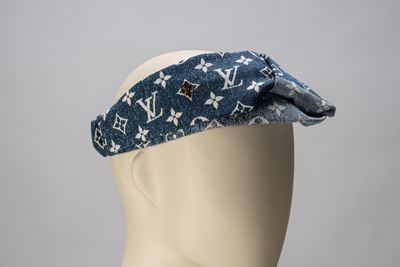 Banda per capelli in tela denim monogram