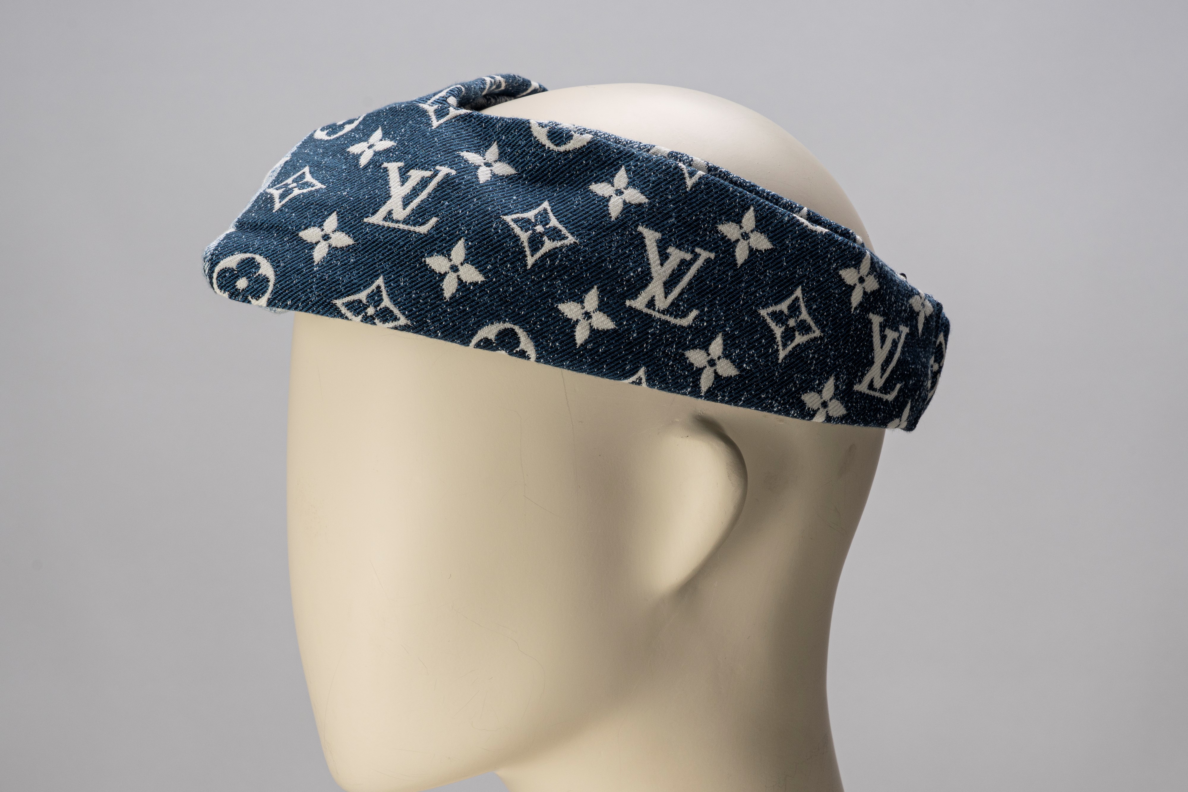 Louis Vuitton - Banda per capelli in tela denim monogram