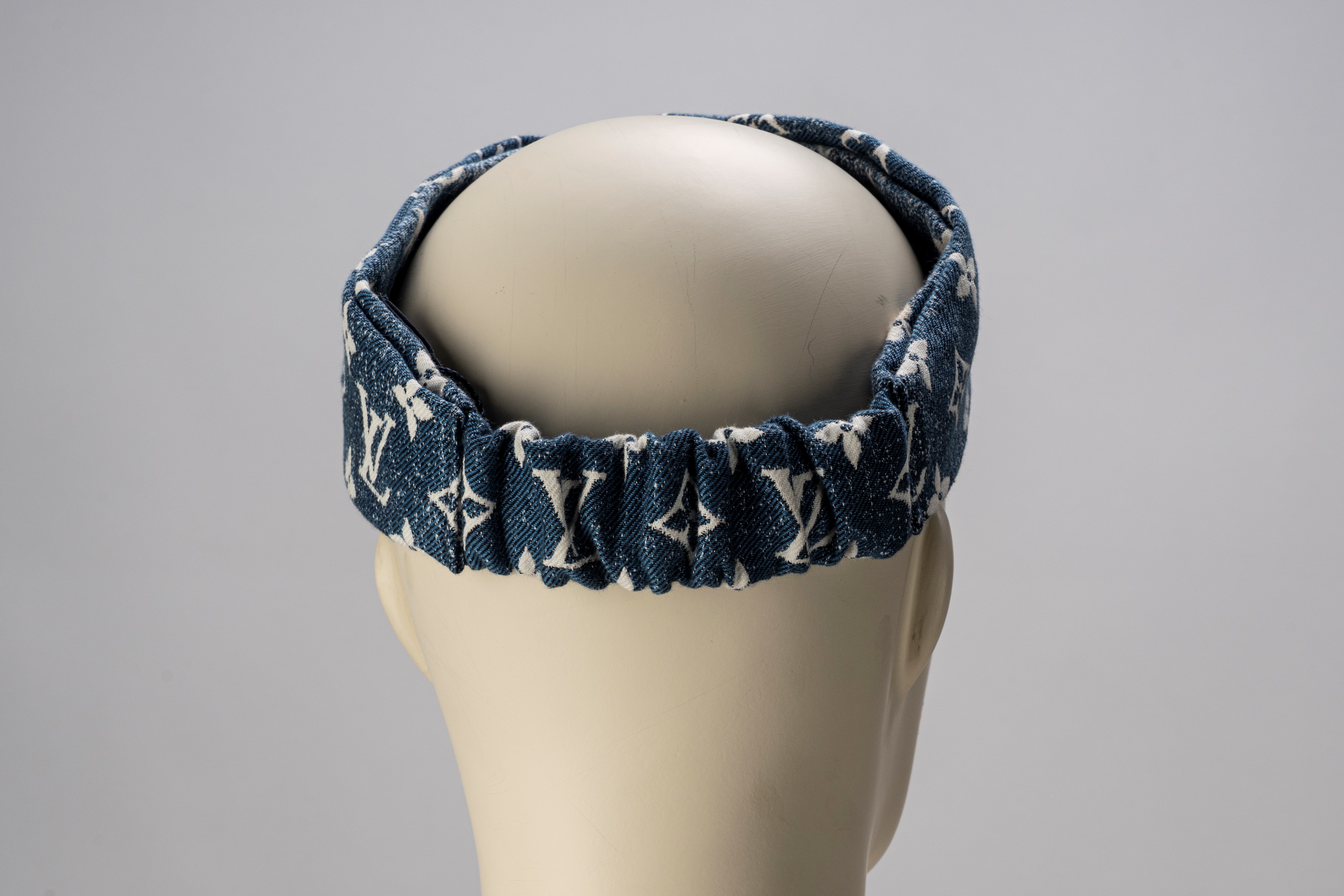 Louis Vuitton - Banda per capelli in tela denim monogram