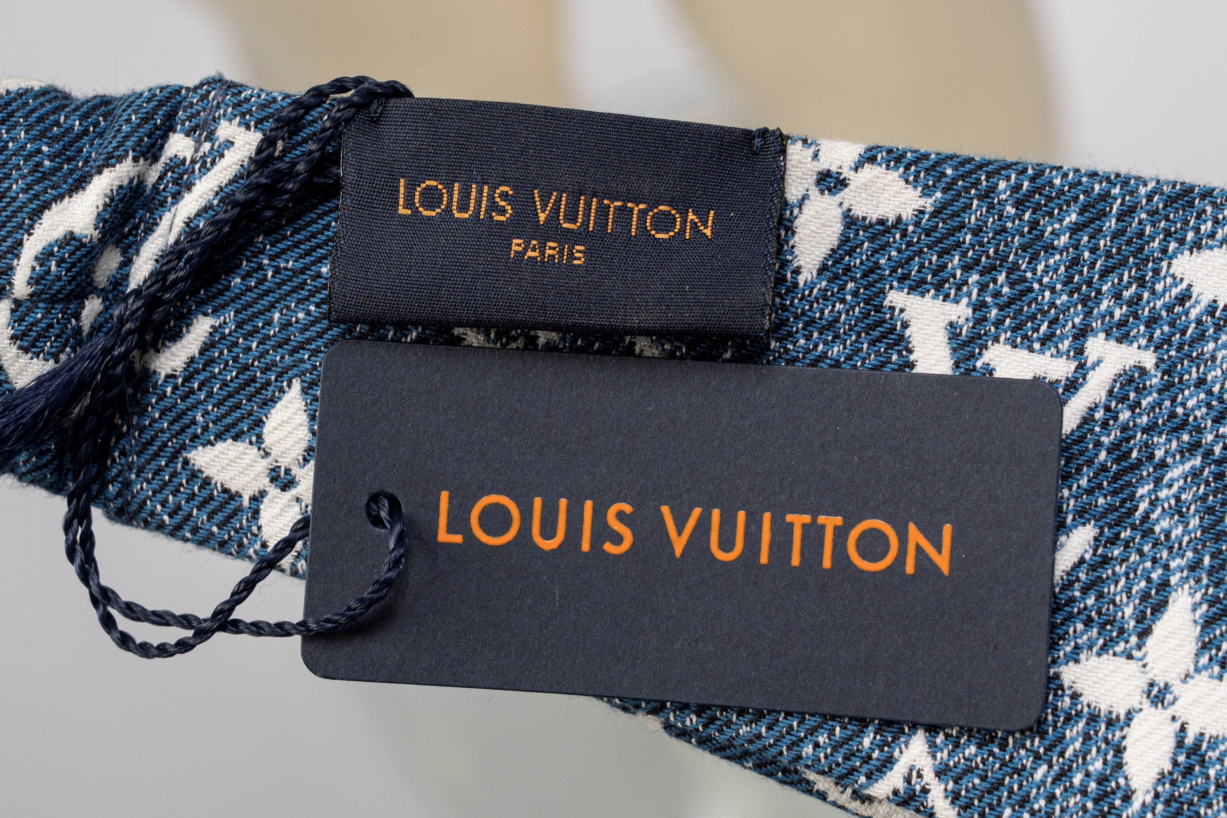 Louis Vuitton - Banda per capelli in tela denim monogram