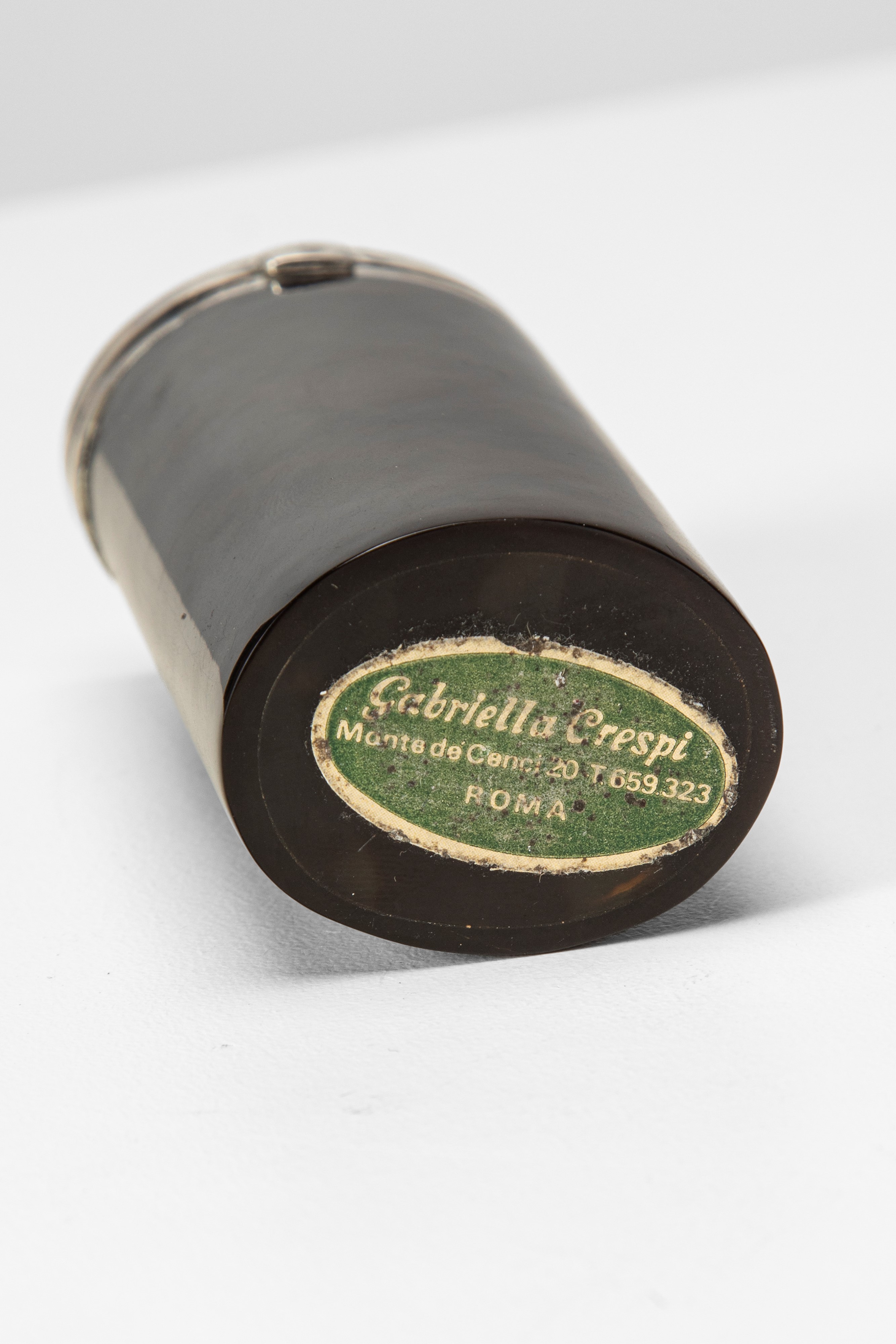 Gabriella Crespi - Piccola scatola con coperchio in legno tartarugato e argento