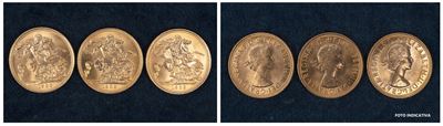 Elisabetta II (1952-2022) – Lotto di 3 Sterline 1963, Londra.