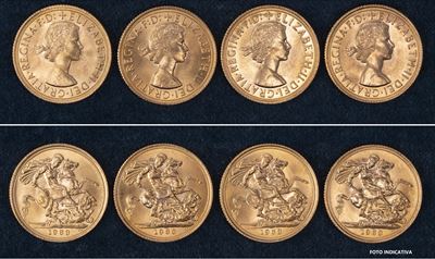 Elisabetta II (1952-2022) – Lotto di 4 Sterline 1963, Londra.