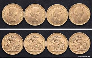 ELISABETTA II (1952-2022) &ndash; Lotto di 4 sterline 1966, Londra.