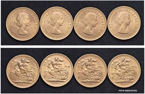 ELISABETTA II (1952-2022) &ndash; Lotto di 4 sterline 1965, Londra.