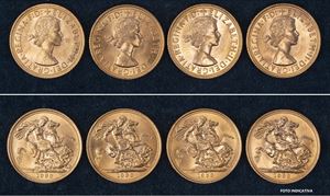 ELISABETTA II (1952-2022) &ndash; Lotto di 4 sterline 1963, Londra.