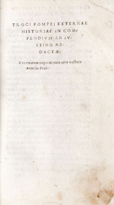 Troci Pompei Externae Historiae in Compendium Ab Iustino Redactæ