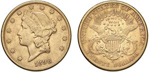 20 dollari 1898, Liberty head.