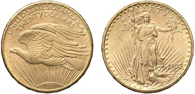 20 Dollari “eagle”, 1908