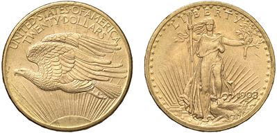 20 Dollari “eagle”, 1908