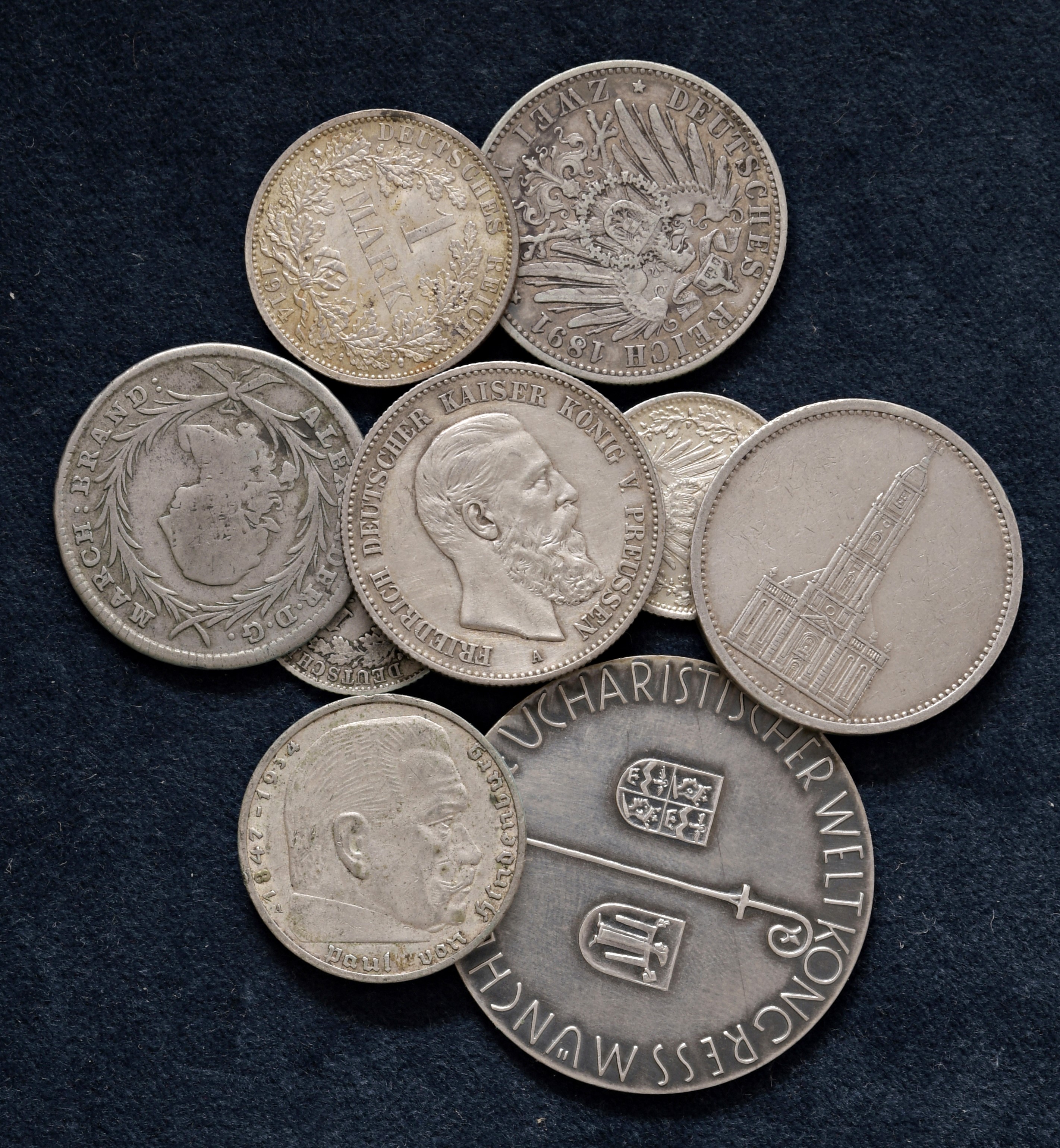 Germania - Lotto di 8 monete e 1 medaglia (XIX e XX sec.). | Gold Rush ...