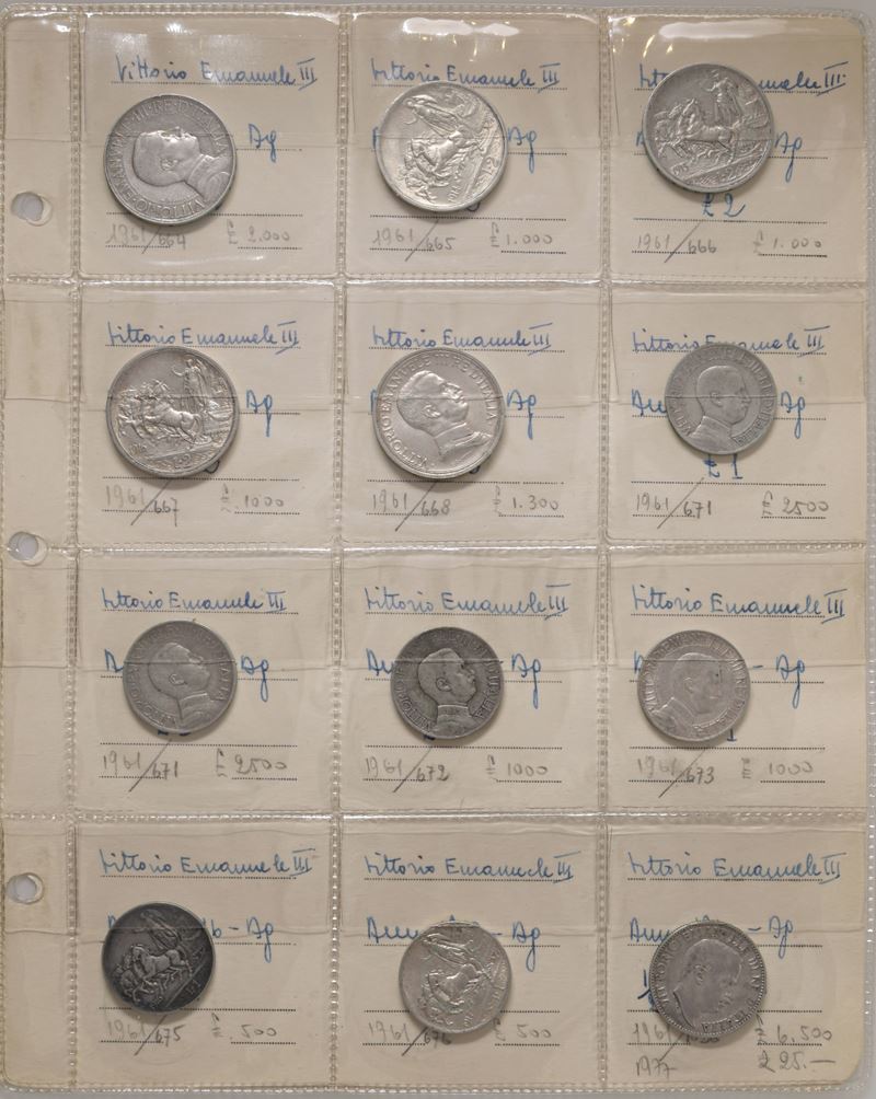 Raccoglitore contenente raccolta di monete del Regno d'Italia.