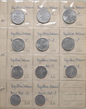 Lotto di 11 monete (1948-1950), Roma.