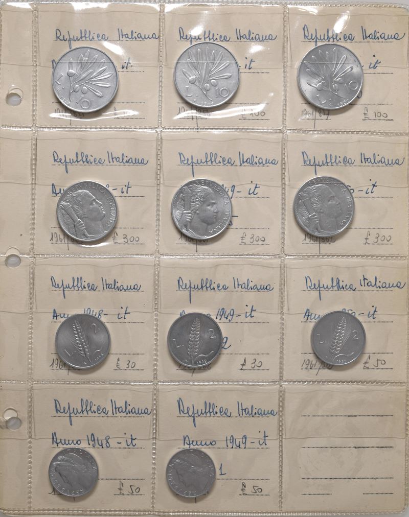 Lotto di 11 monete (1948-1950), Roma.