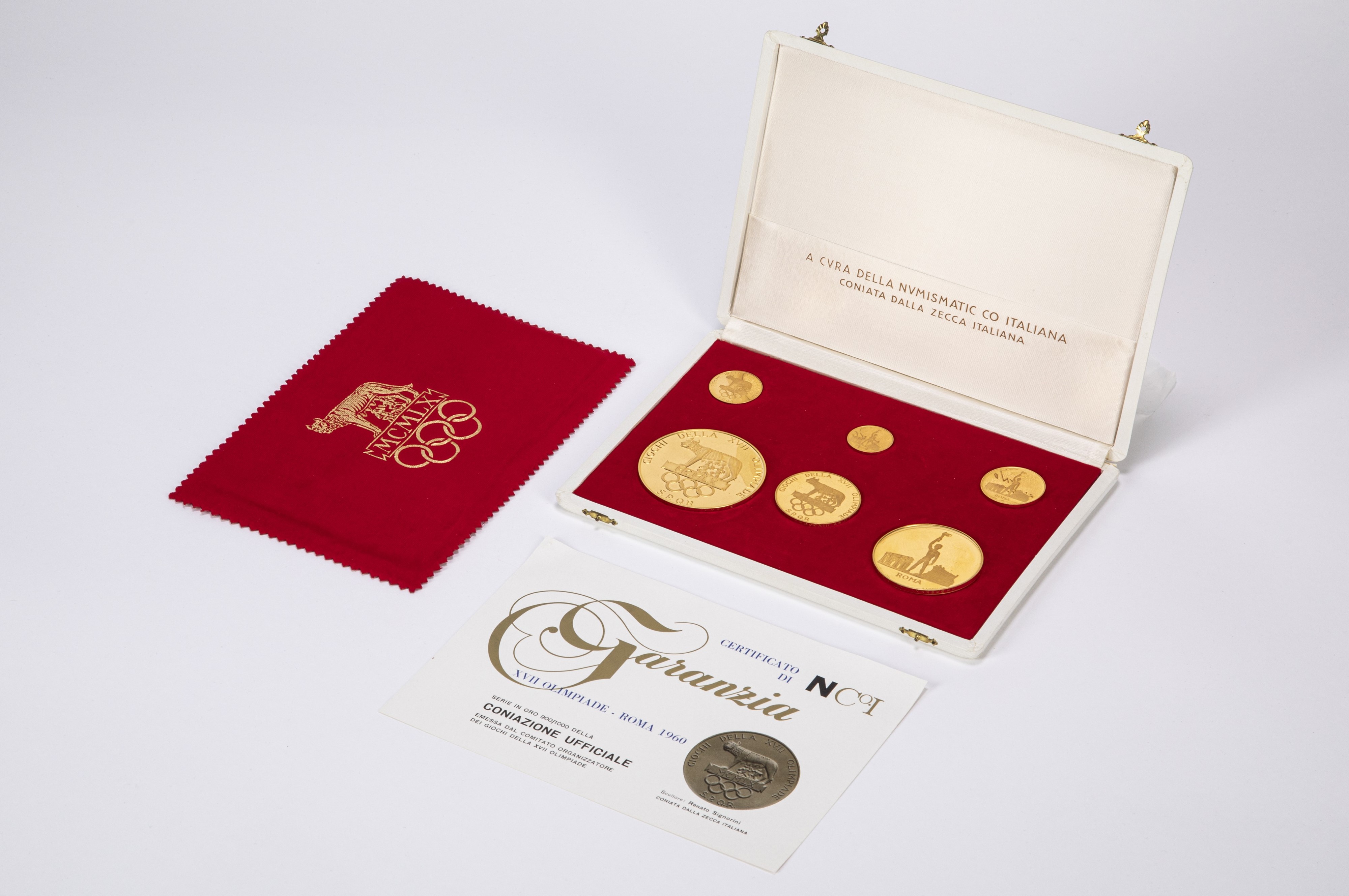 Cofanetto contenente le 6 medaglie per le Olimpiadi Roma 1960.