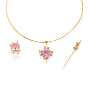 Demi parure con kunzite