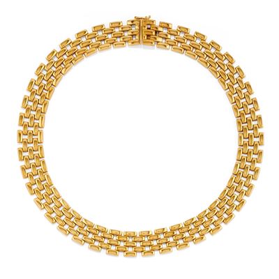 Collana, in oro giallo 18k con maglie concatenate