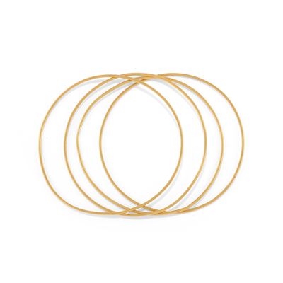 Bracciali rigidi a cerchio, in oro giallo 18k (diametro interno 5,80 cm), peso 12,60 g
