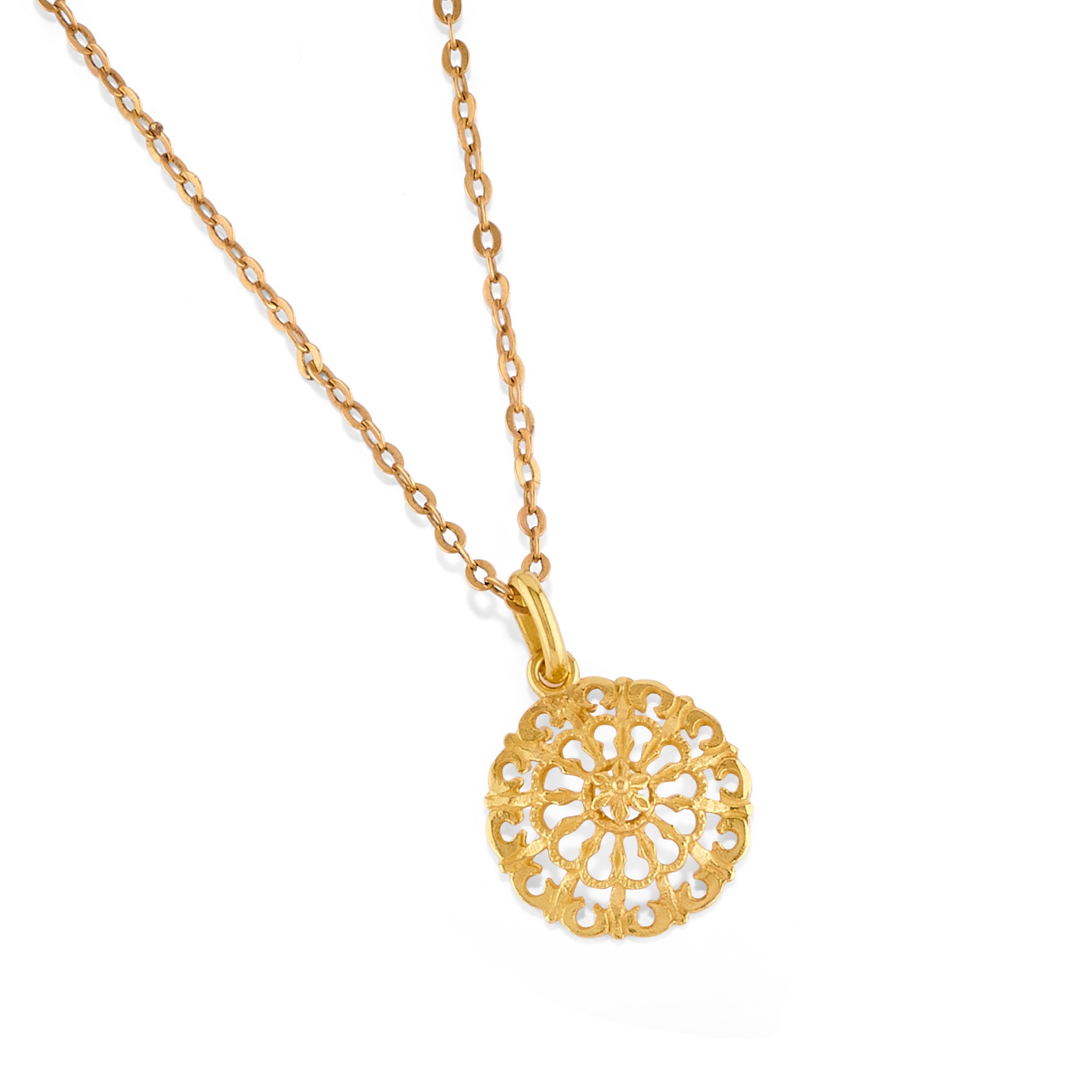 Oreficeria, Demi parure traforata in oro giallo 18k e 12k