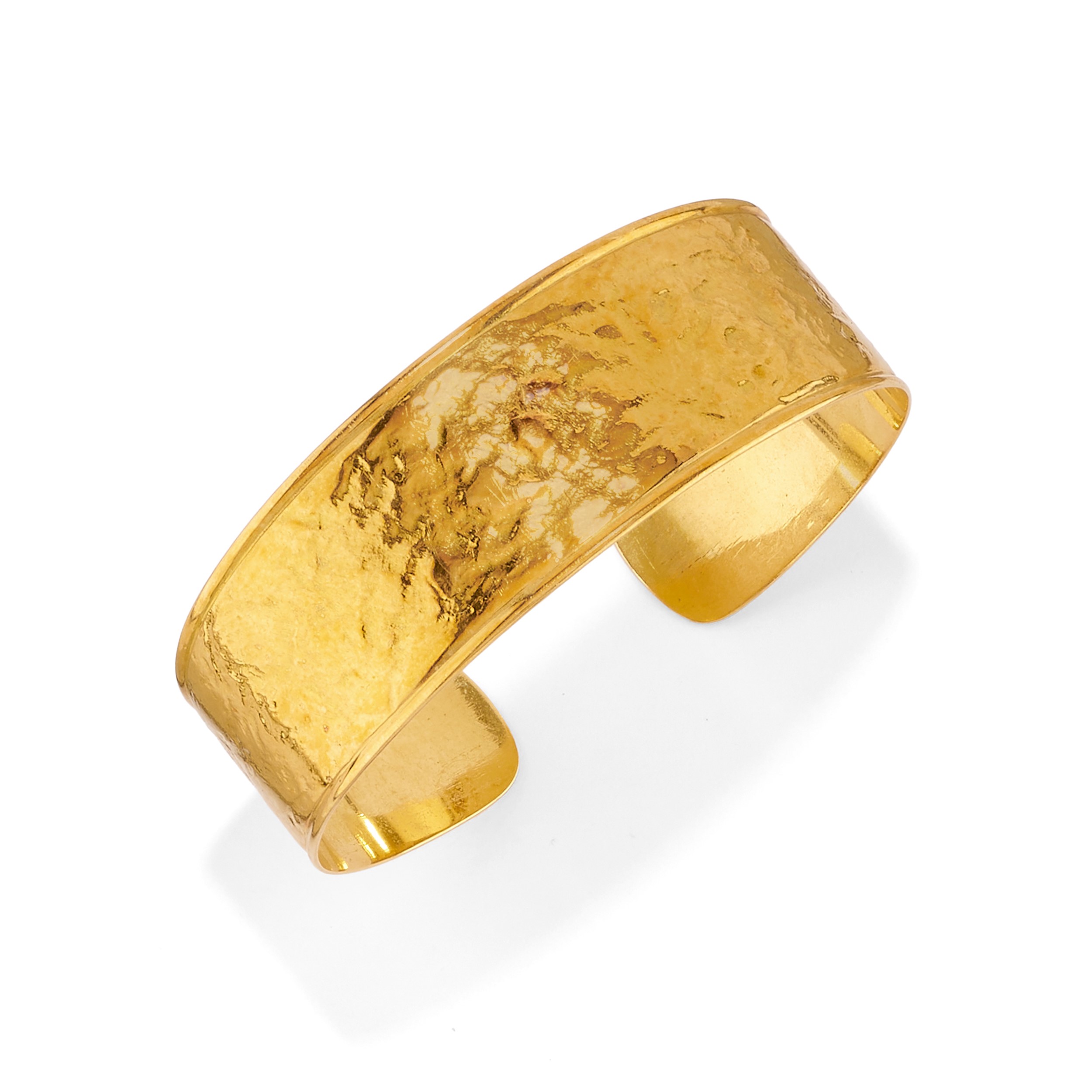 Demi parure in oro giallo 18k, bracciale a schiava e anello
