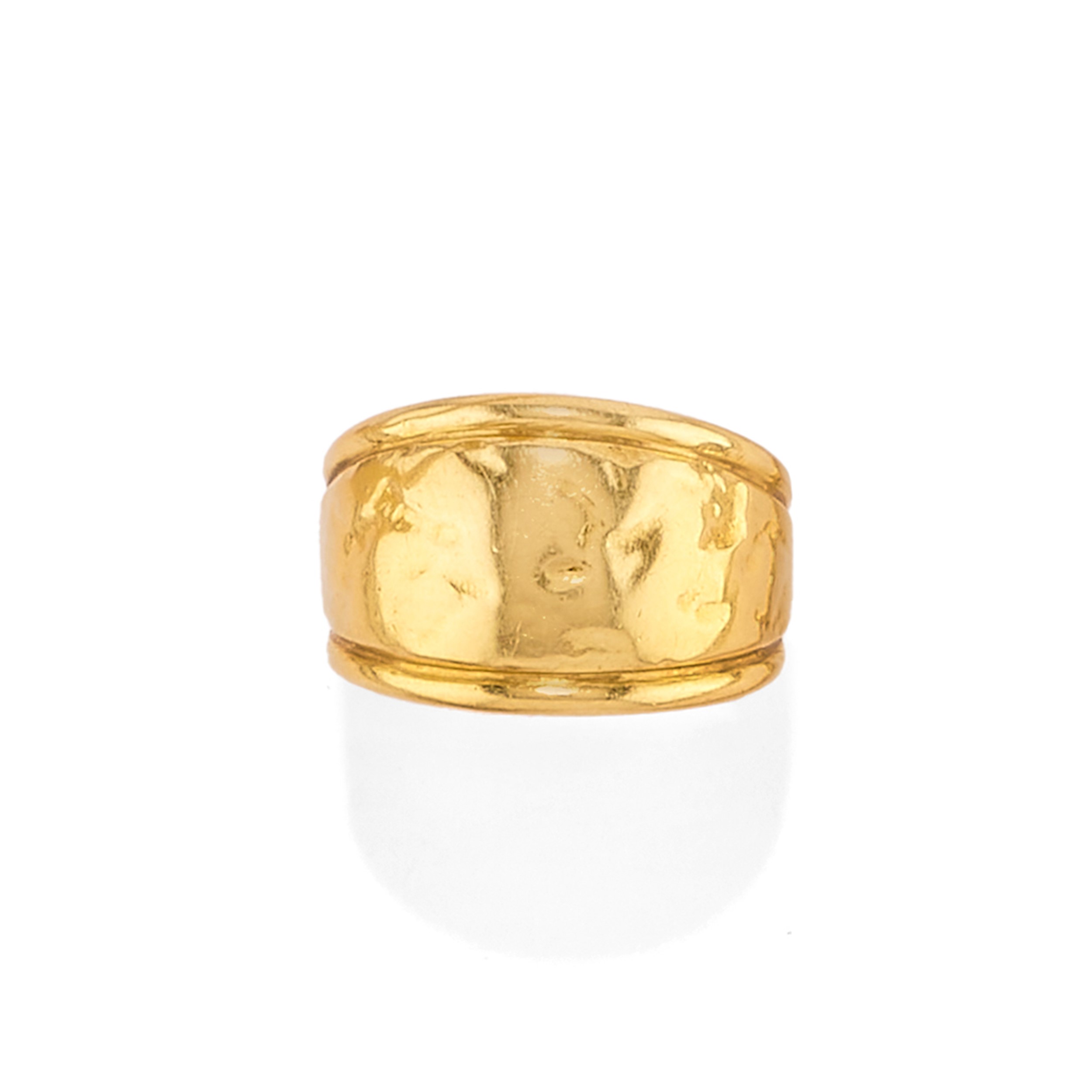 Demi parure in oro giallo 18k, bracciale a schiava e anello