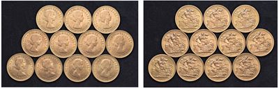 Elisabetta II (1952-2022) - Lotto di 11 Sterline 1966.