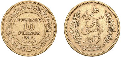 Protettorato Francese - 10 Franchi 1891, Parigi.