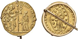 LUDOVICO MANIN, Doge CXX (1789-1797) - Zecchino montato a spilla.