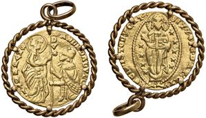 ANDREA DANDOLO, Doge LIV (1343-1354) - Zecchino entro montatura