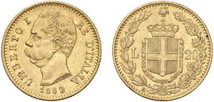 UMBERTO I (1878-1900) - 20 lire 1882, Roma.