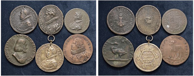 VARIE AUTORITA' EMITTENTI - Lotto di 6 medaglie gonzaghesche.