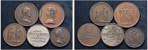 VARIE AUTORITA' EMITTENTI - Lotto di 5 medaglie, Milano e Mantova.