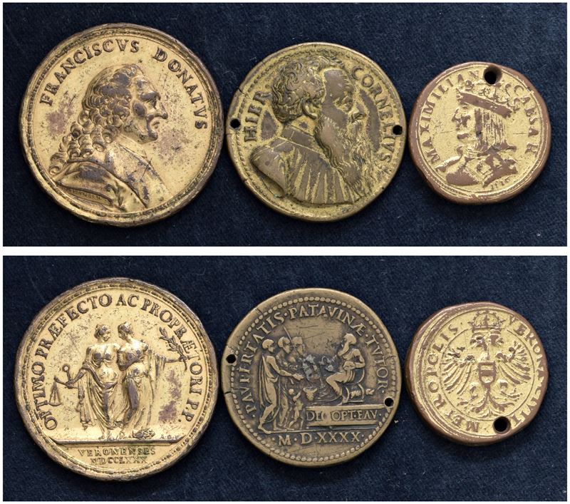 interessante lotto di tre medaglie di area veneta.