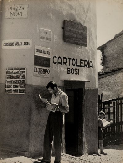 Ultime notizie, stampa vintage alla gelatina ai sali d'argento (anni 1940)