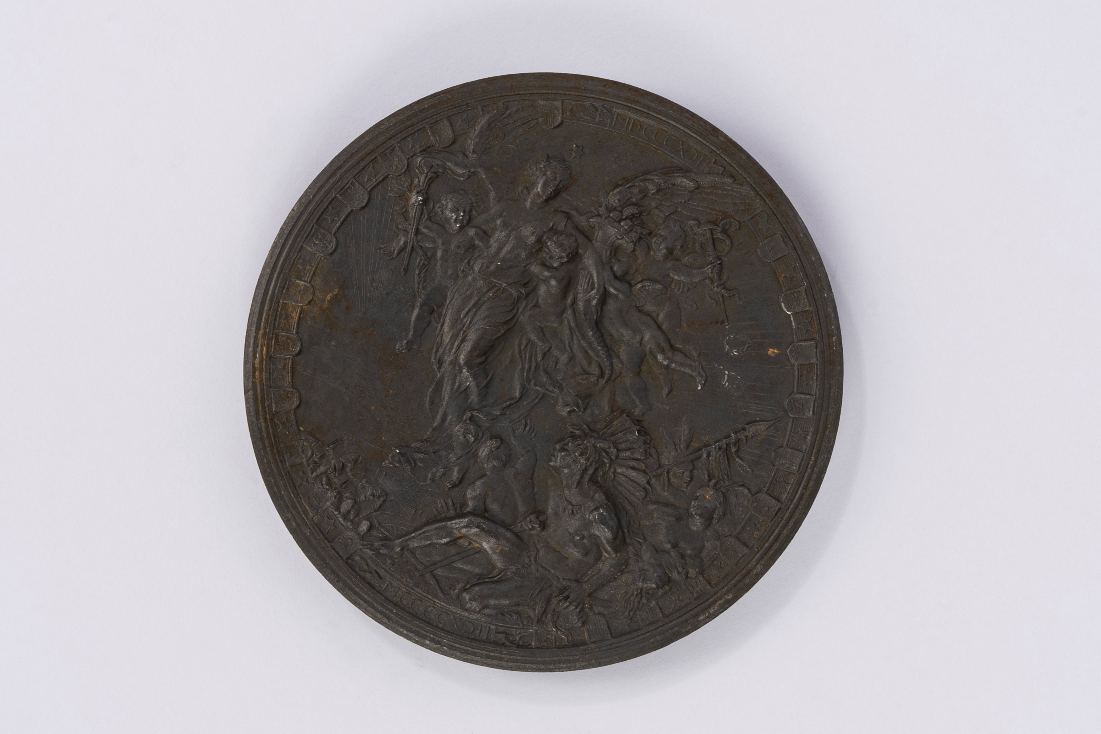 Cristoforo Colombo - Medaglione commemorativo per il IV Centenario della scoperta dell’America, b...