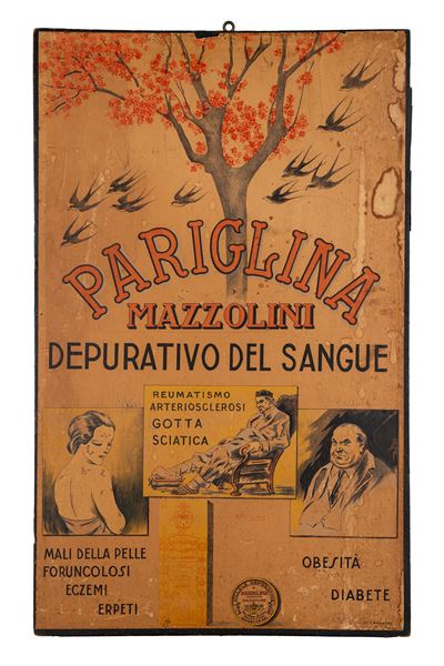 Litografica R. Bulla (Roma), Affiche litografica pubblicitaria per Pariglina
