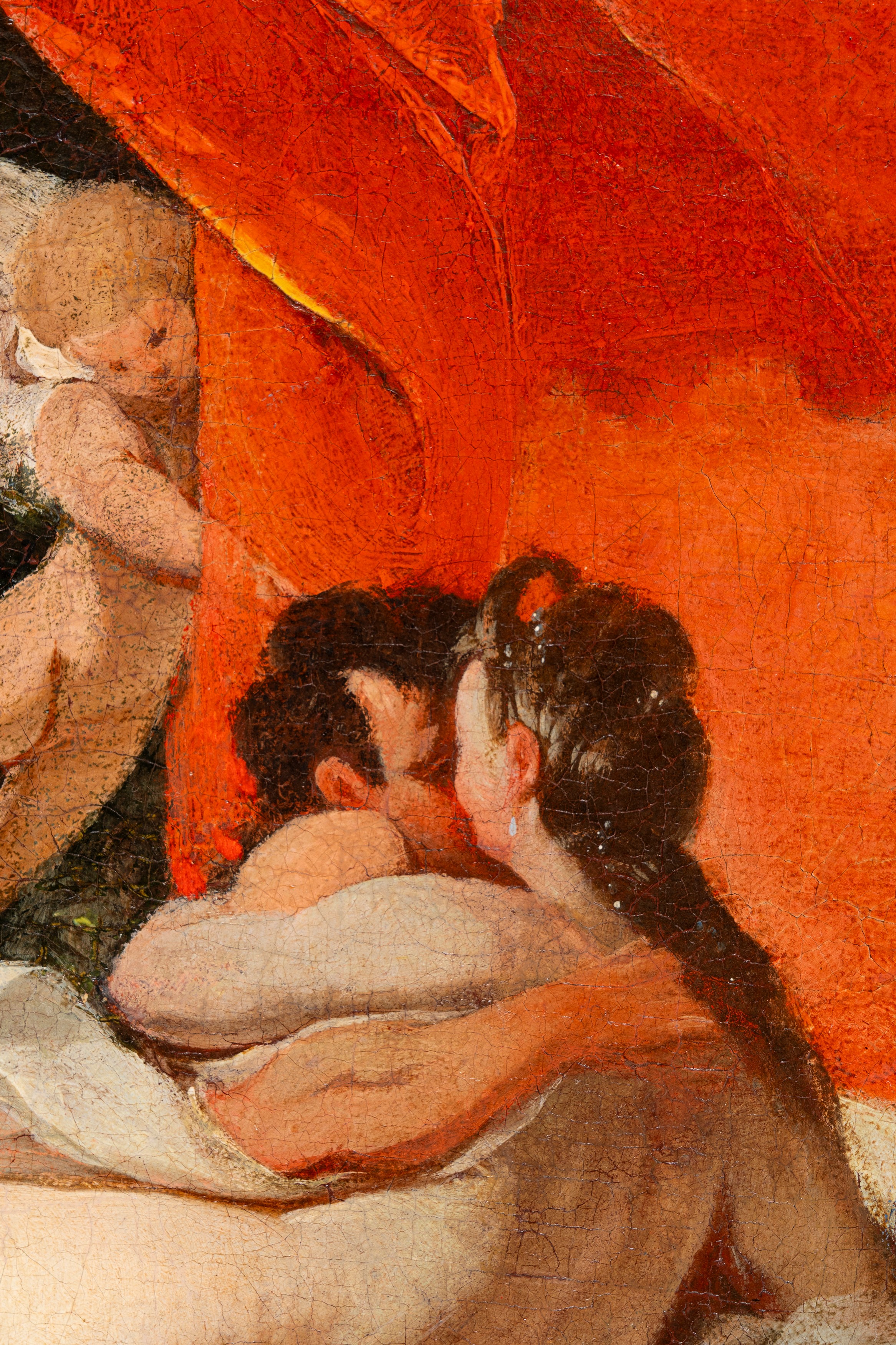 Pittore Fiammingo, Fine Secolo XVII - Marte e Venere scoperti da Vulcano, olio su tela