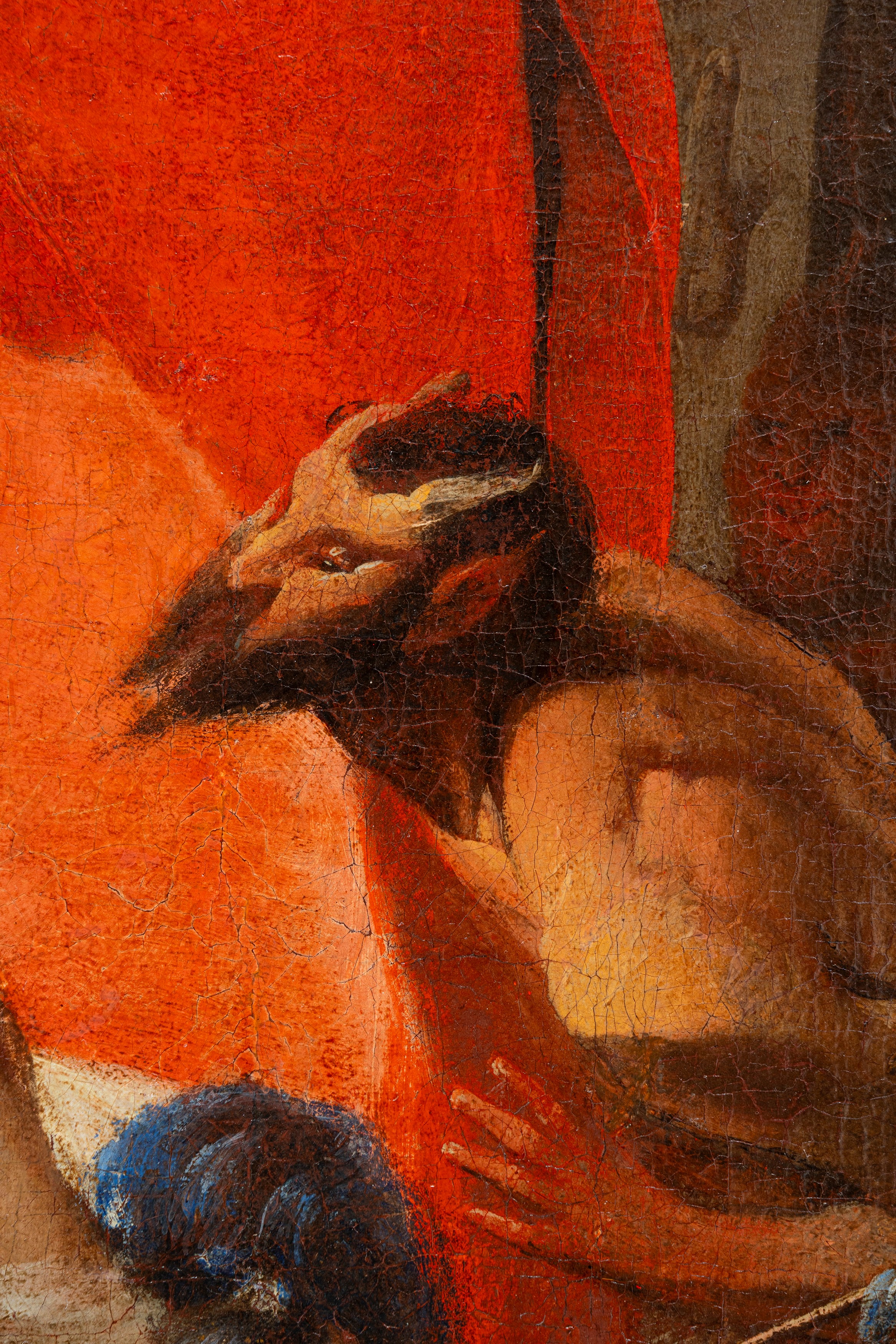 Pittore Fiammingo, Fine Secolo XVII - Marte e Venere scoperti da Vulcano, olio su tela